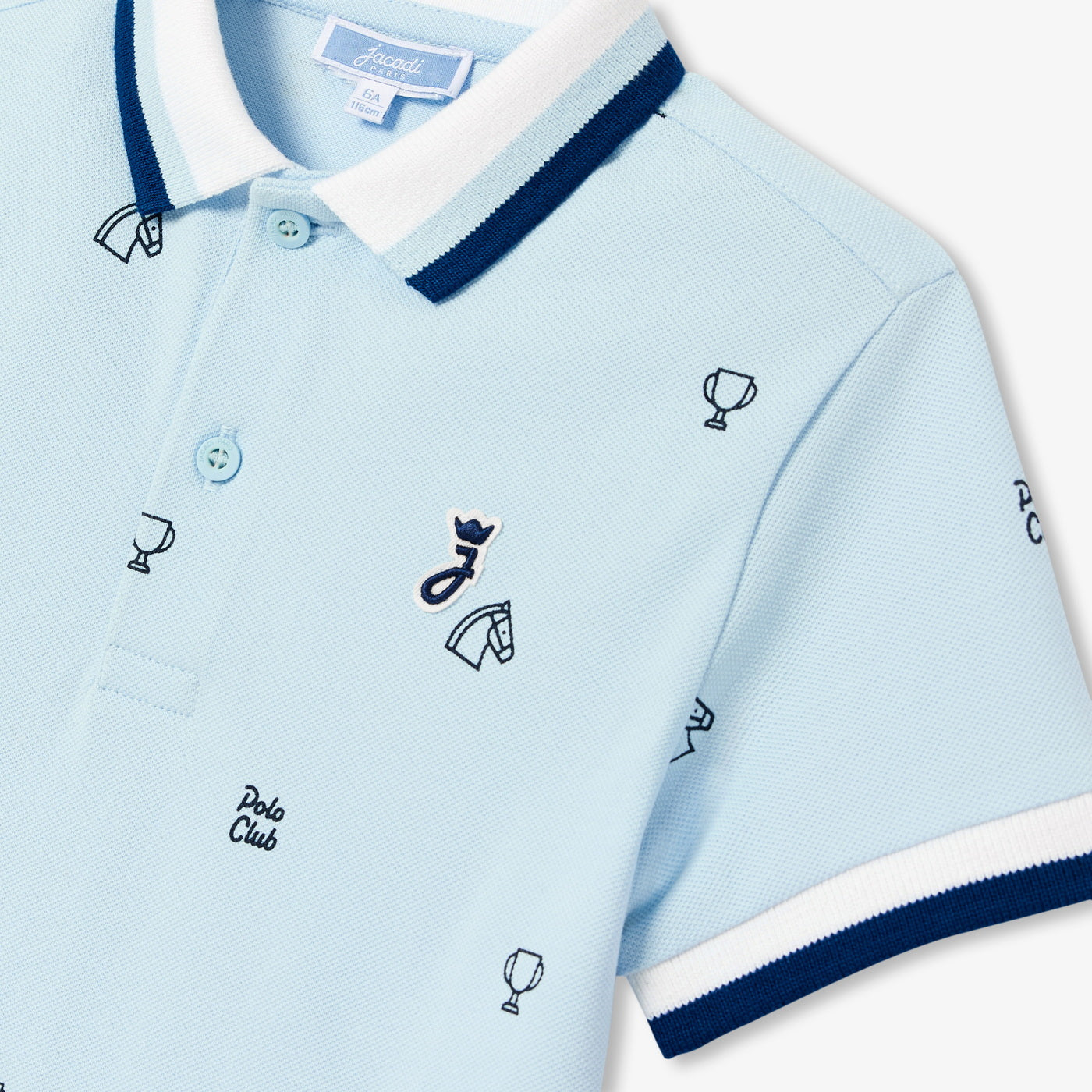 Boy mini cotton piqué polo shirt - nuage