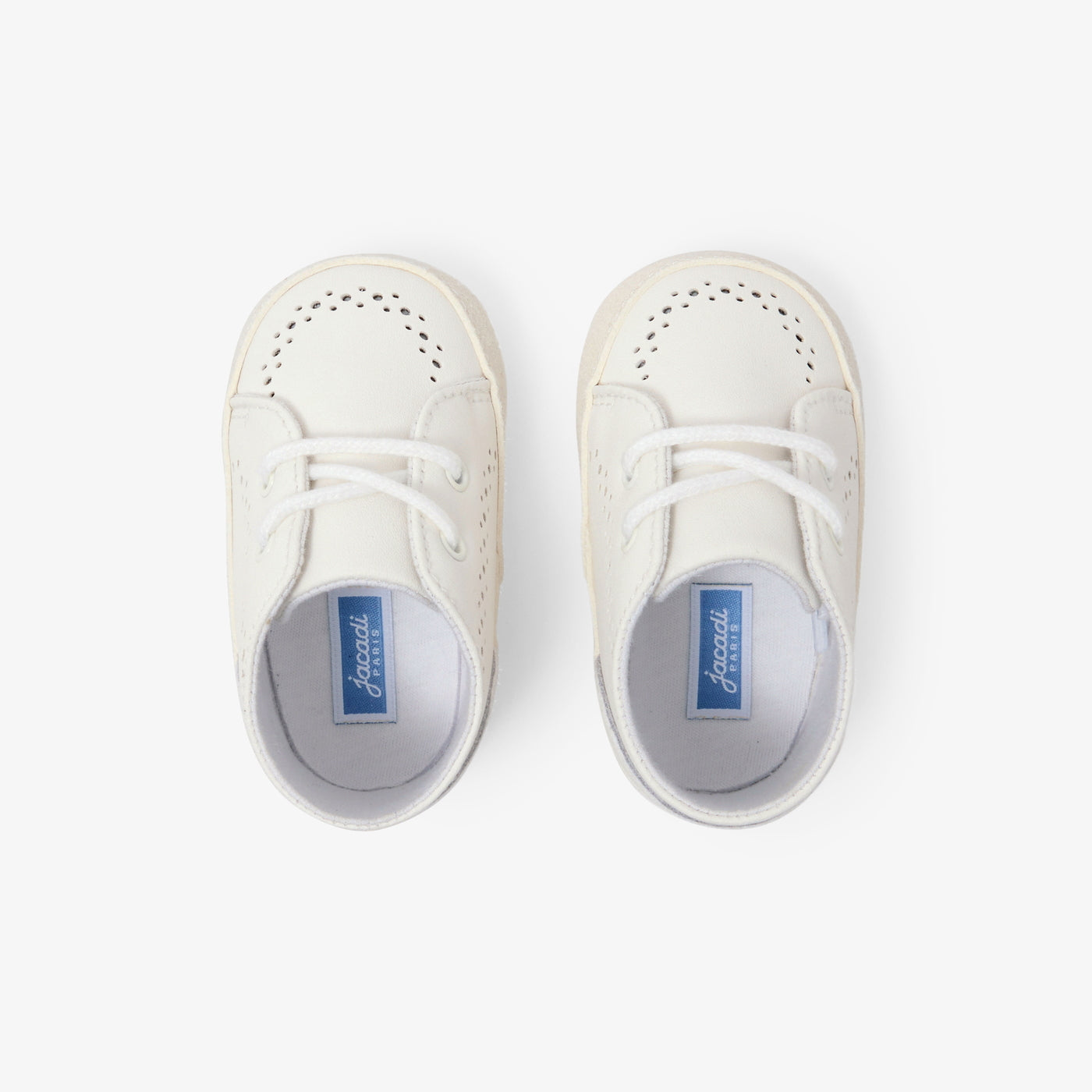 Baby boy soft leather sneakers - blanc doux jacadi