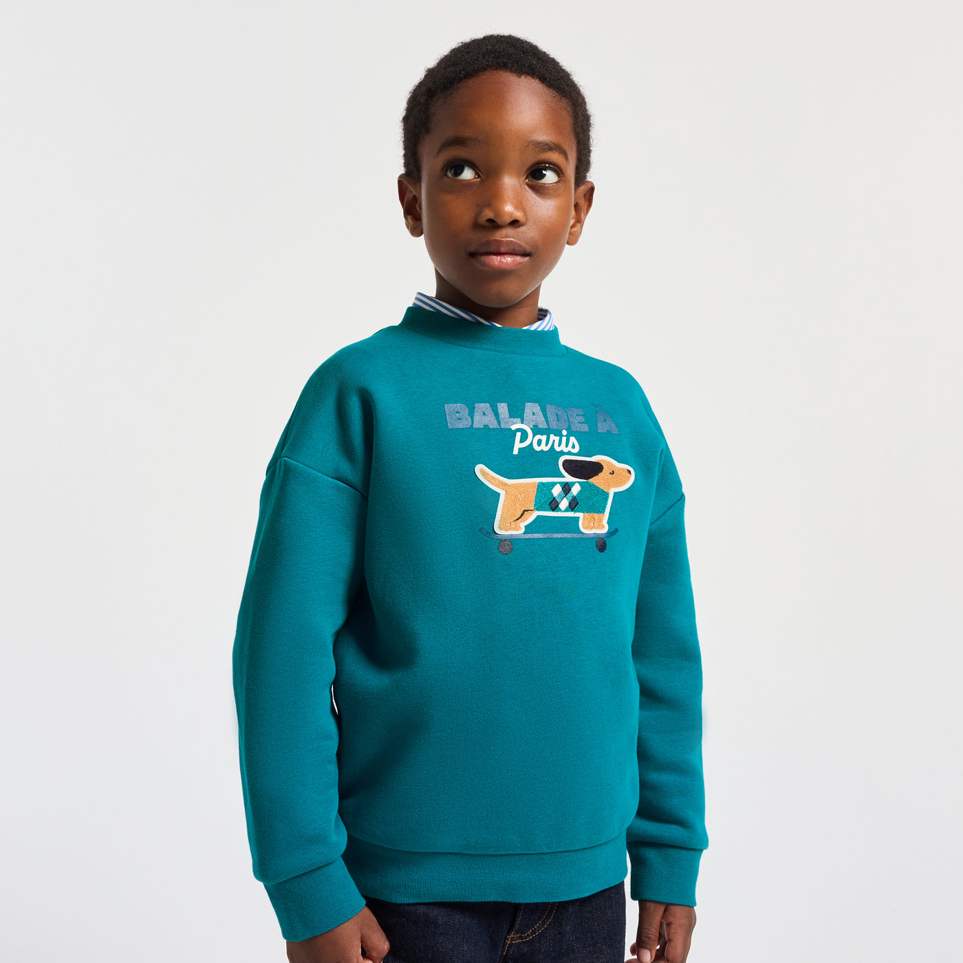 Boy fleece sweatshirt - petrole
