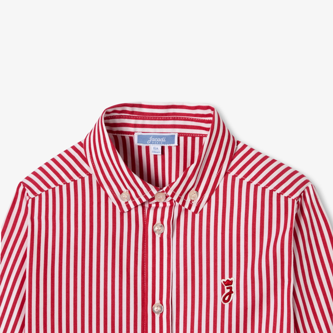 Child striped popeline shirt - blanc/rouge