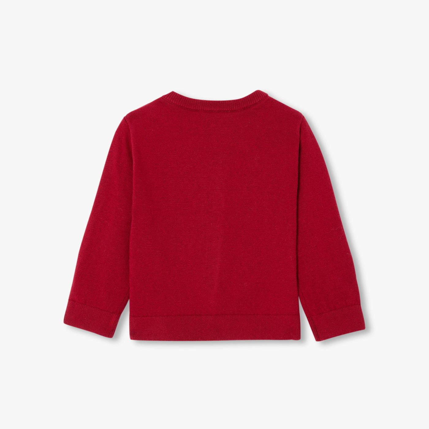 Baby boy cotton and wool jumper - rouge brique