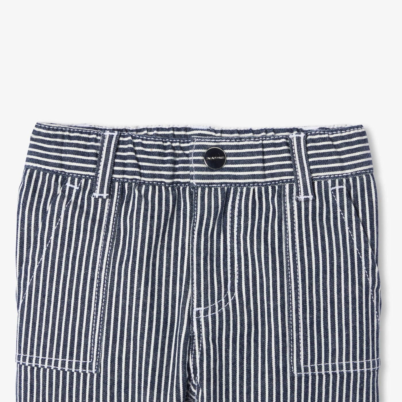 Baby striped twill trousers - bleu/blanc