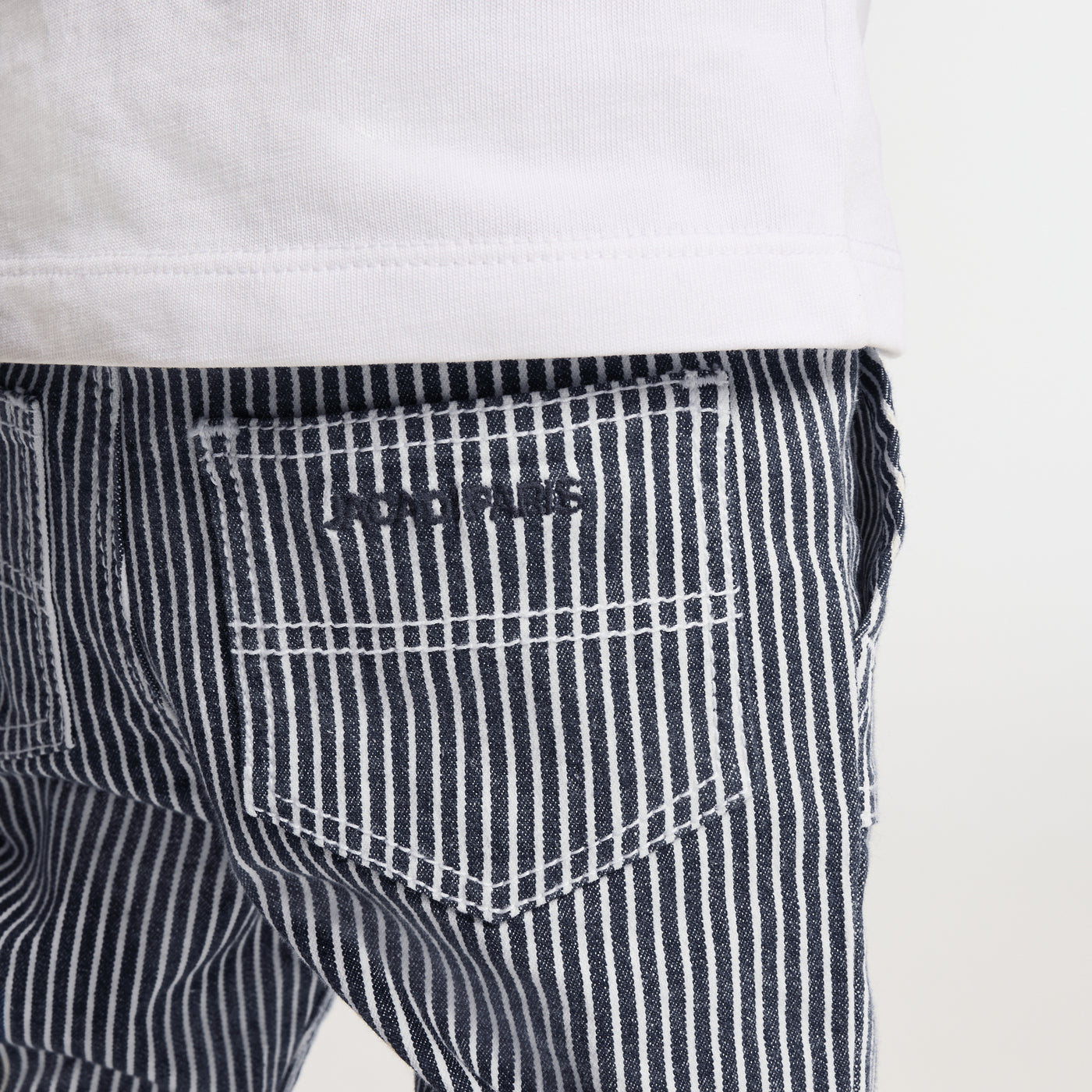 Baby striped twill trousers - bleu/blanc
