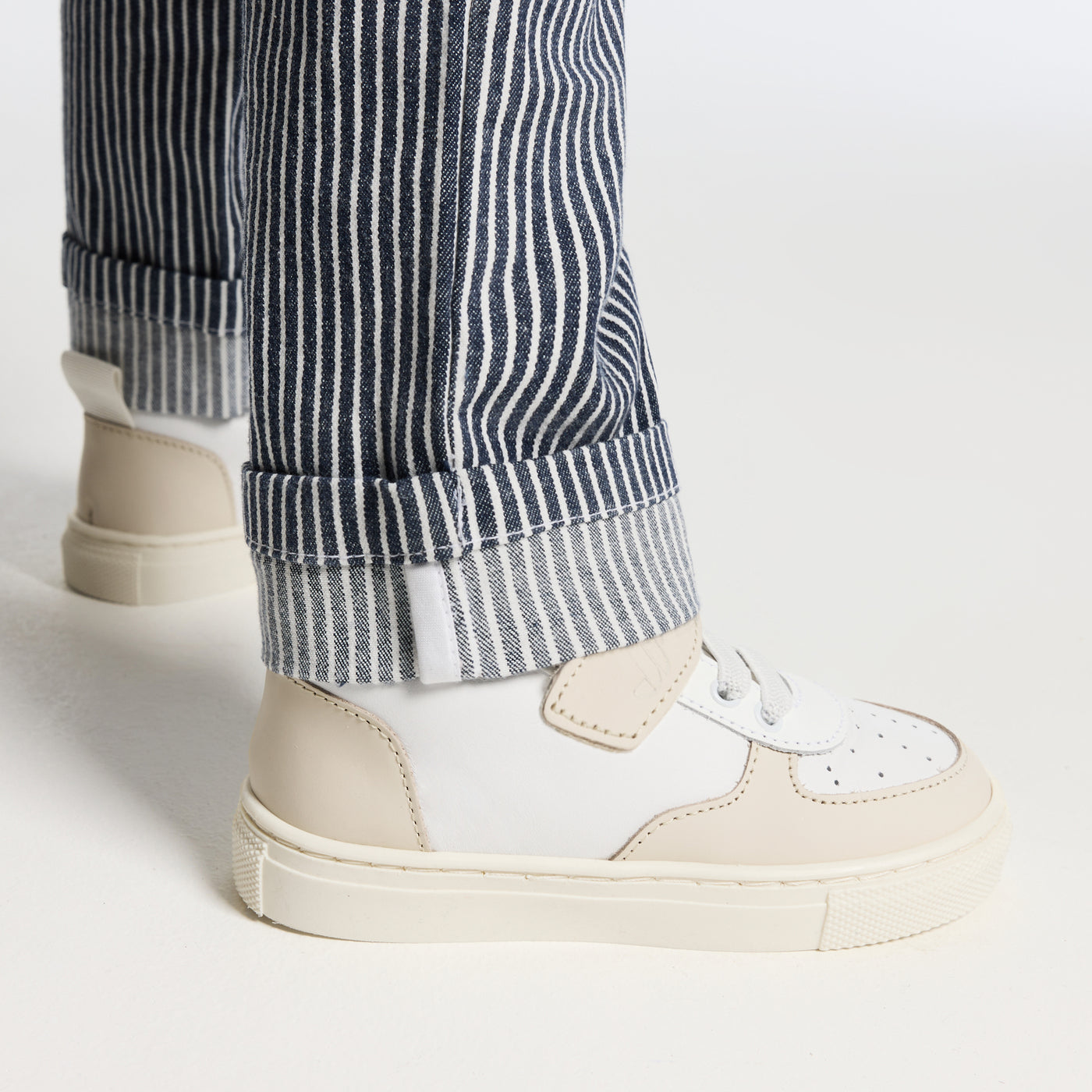 Baby striped twill trousers - bleu/blanc