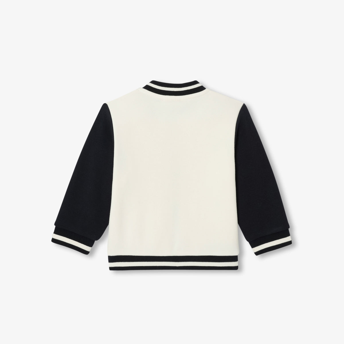 Baby boy zip-up fleece sweatshirt - marine/ecru