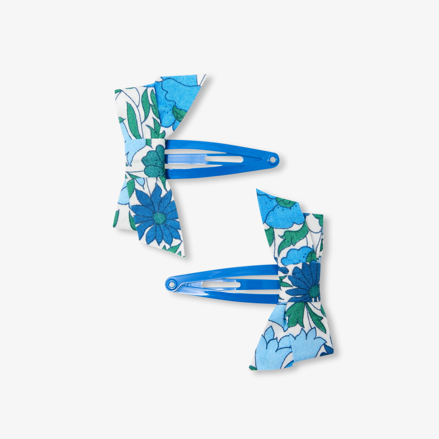 Baby girl Liberty fabric bow hair clip duo - blanc/multico