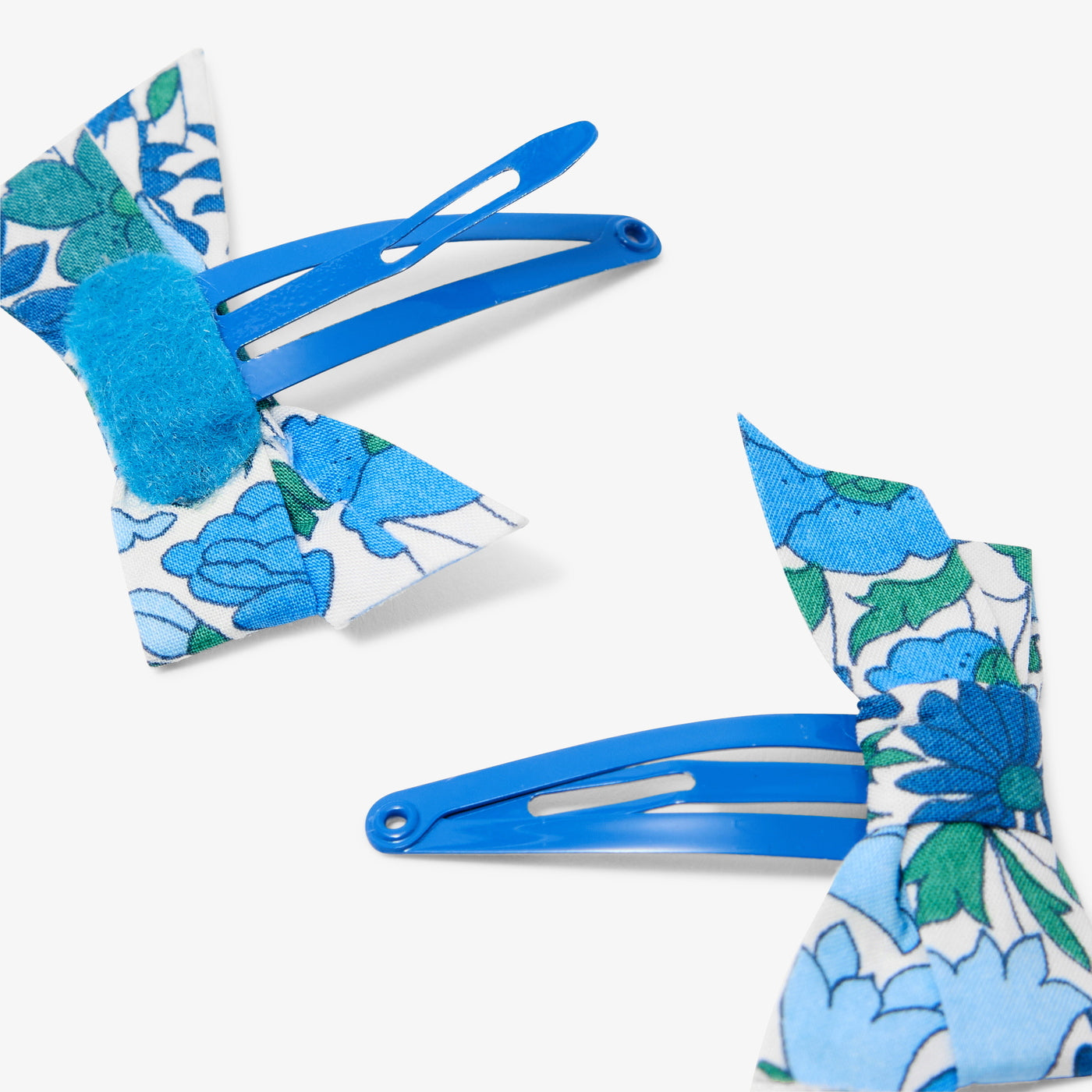 Baby girl Liberty fabric bow hair clip duo - blanc/multico