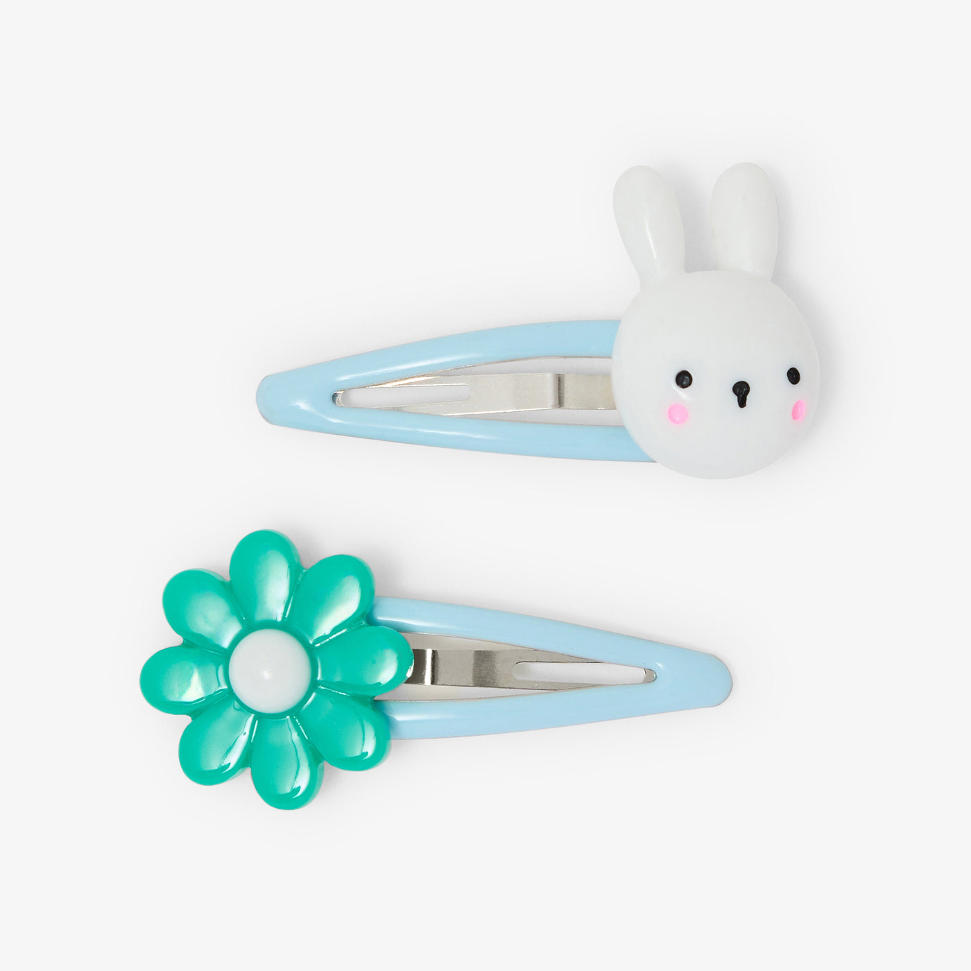 Baby girl hair clip duo - bleu/multico