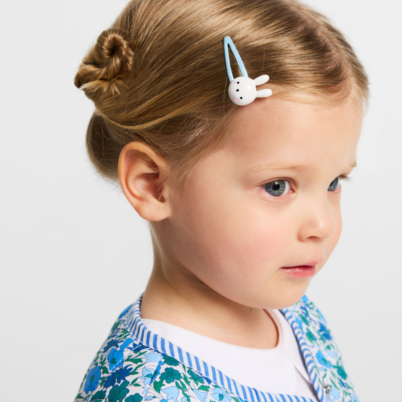 Baby girl hair clip duo - bleu/multico