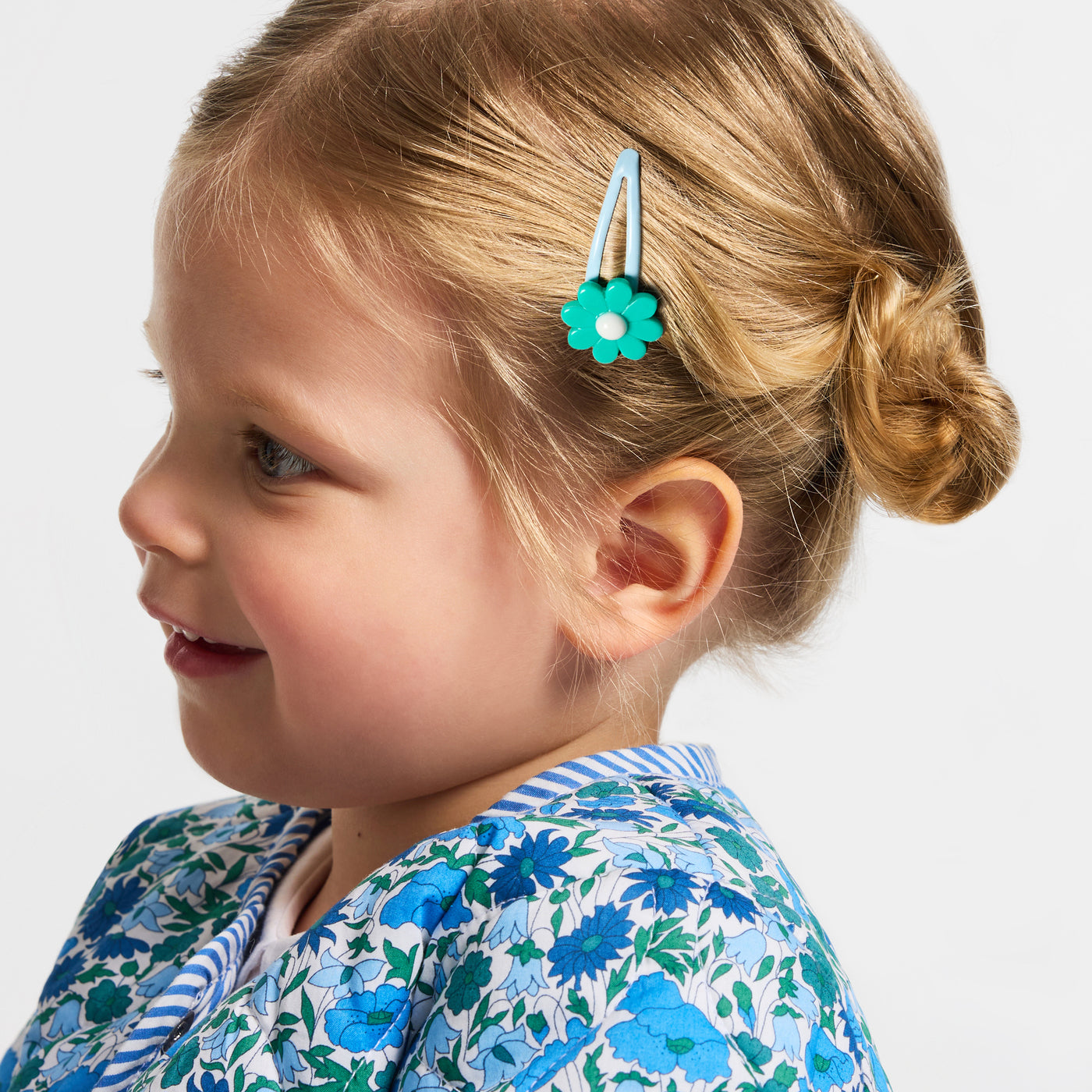Baby girl hair clip duo - bleu/multico