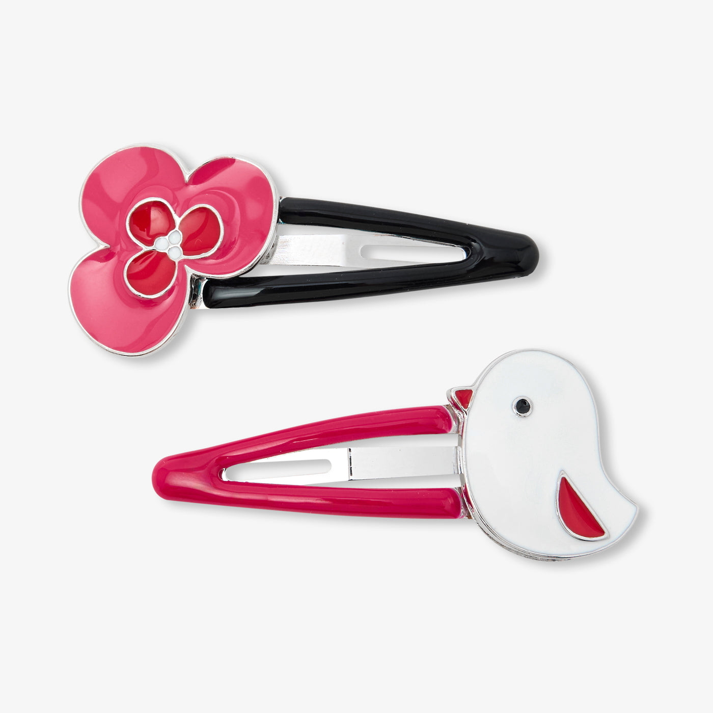 Baby girl hair clip duo - rose/bleu