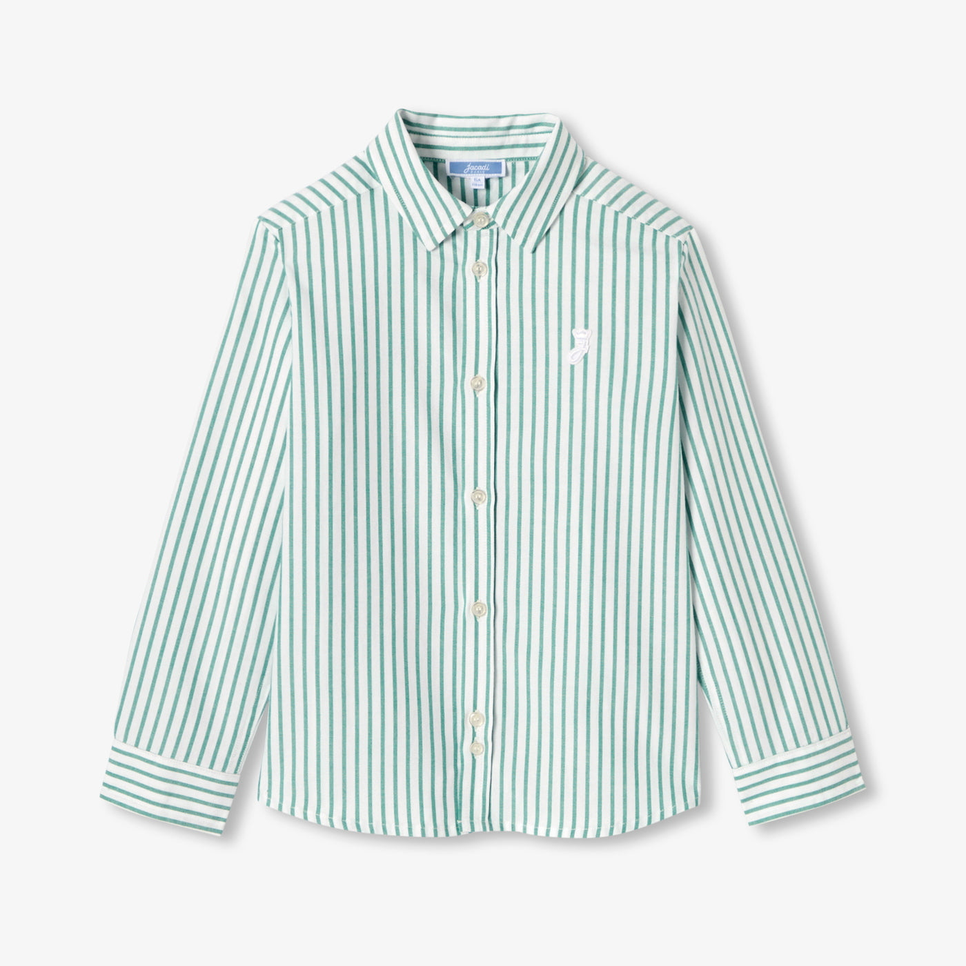 Child striped Oxford cotton shirt - blanc/vert
