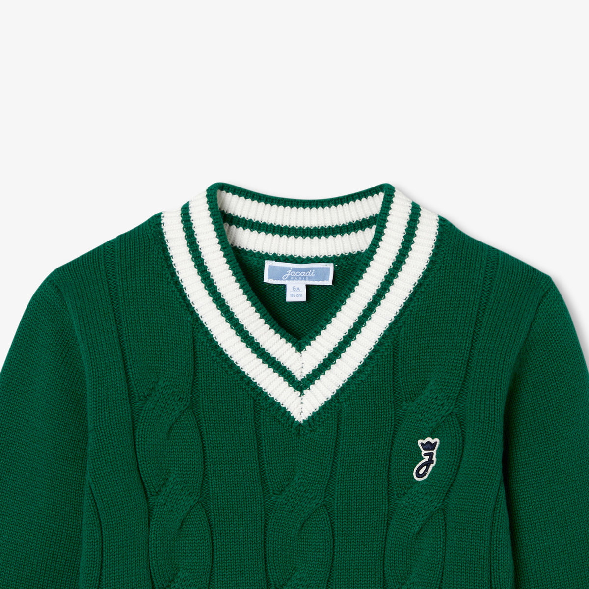 Child cotton cricket jumper - vert cresson