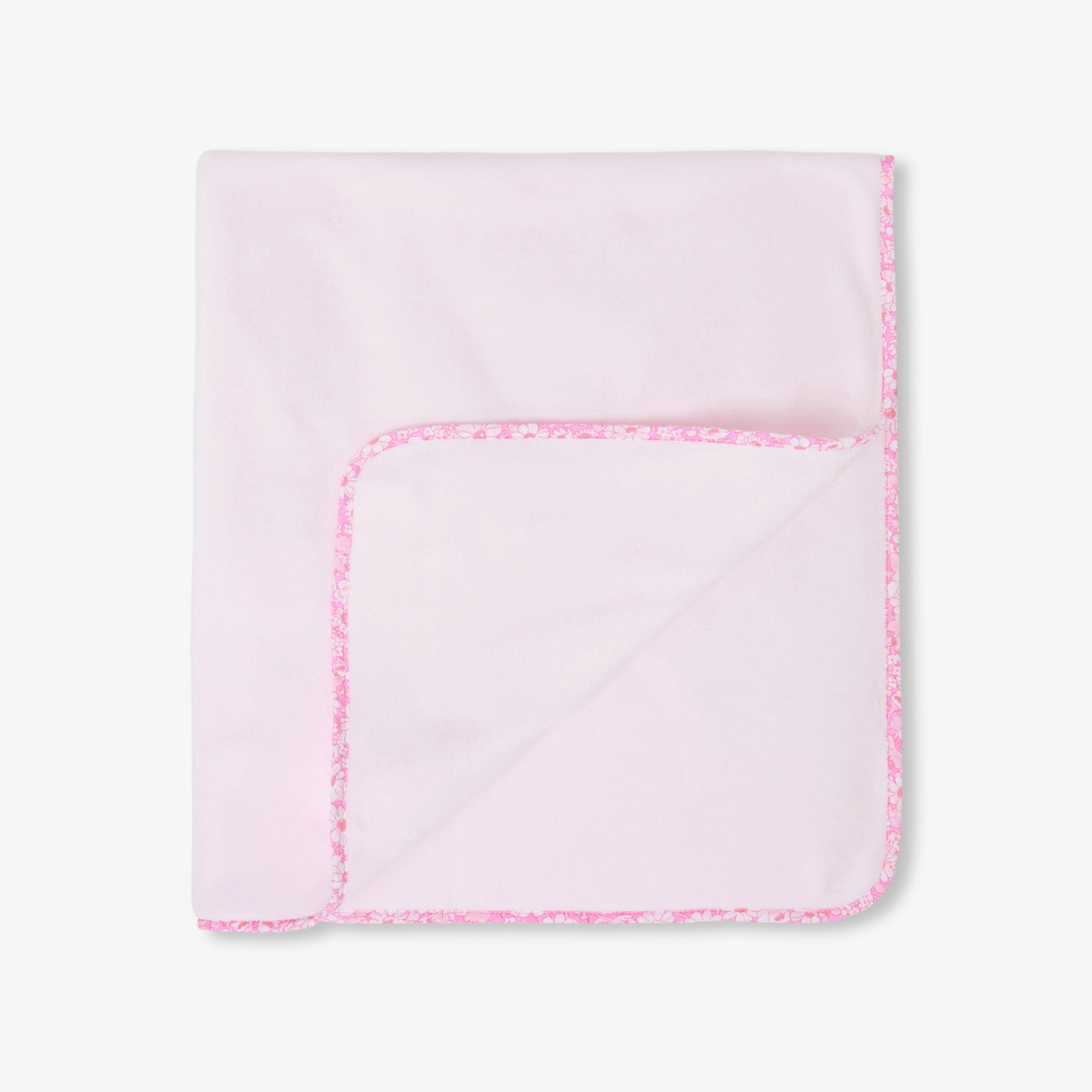 Baby girl fleece and Liberty fabric blanket - rose/multico