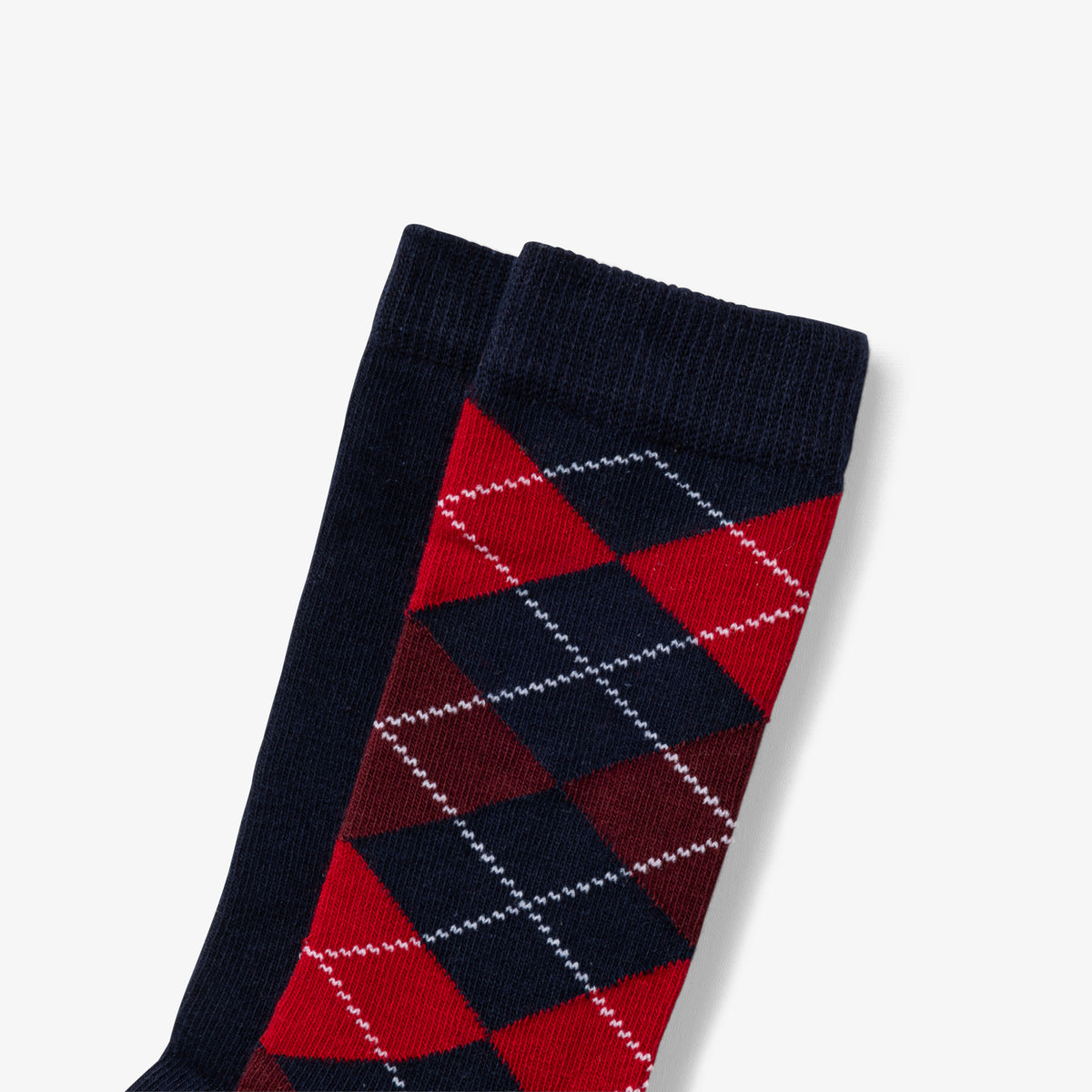 Boy knee-high socks duo - marine/rouge