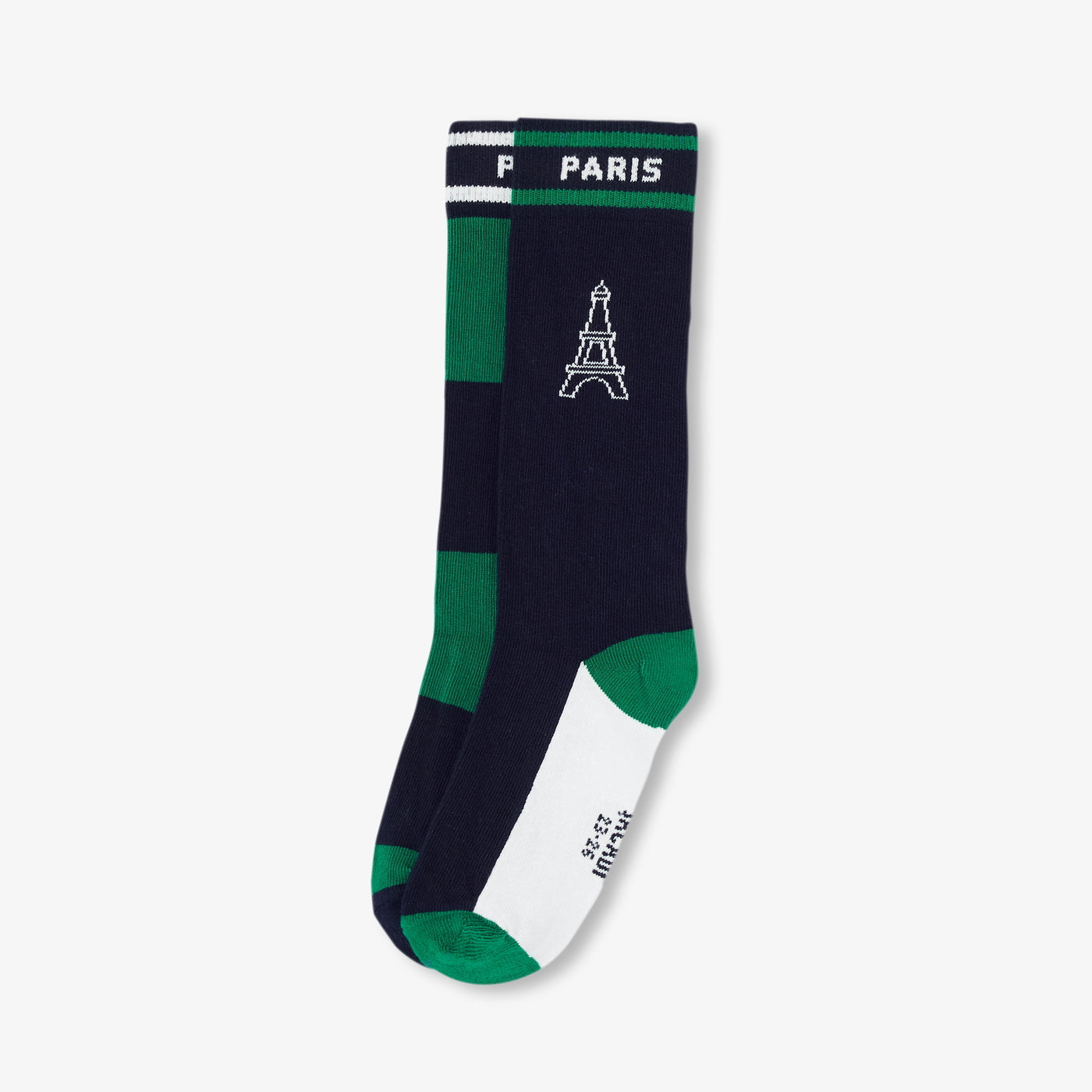 Boy duo of knee-high socks - marine/vert
