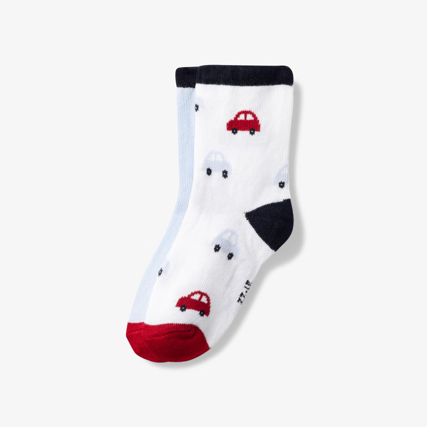Baby boy cotton sock duo - white/multicolor