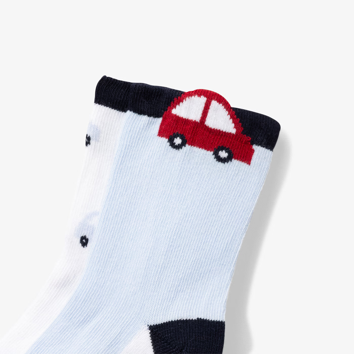 Baby boy cotton sock duo - white/multicolor