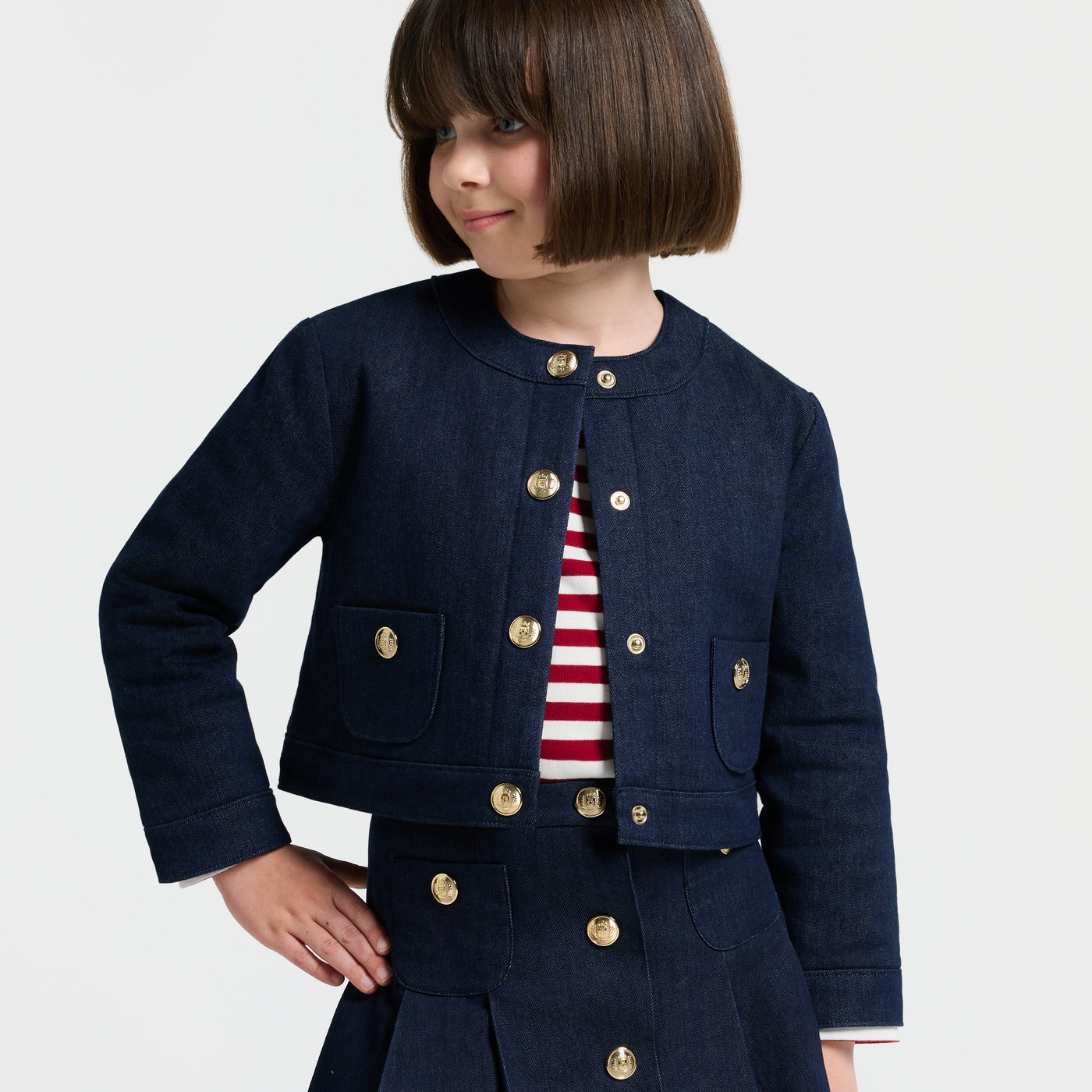 Girl denim jacket - denim fonce