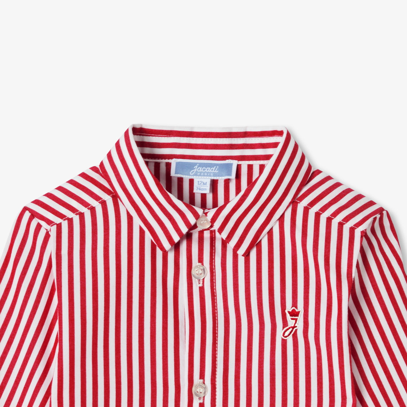Baby boy striped poplin shirt - blanc/rouge