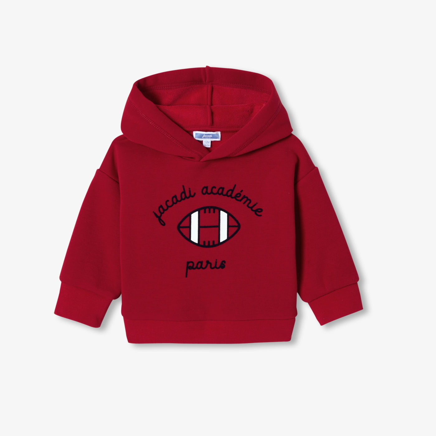 Baby boy fleece hooded sweatshirt - rouge ecarlate