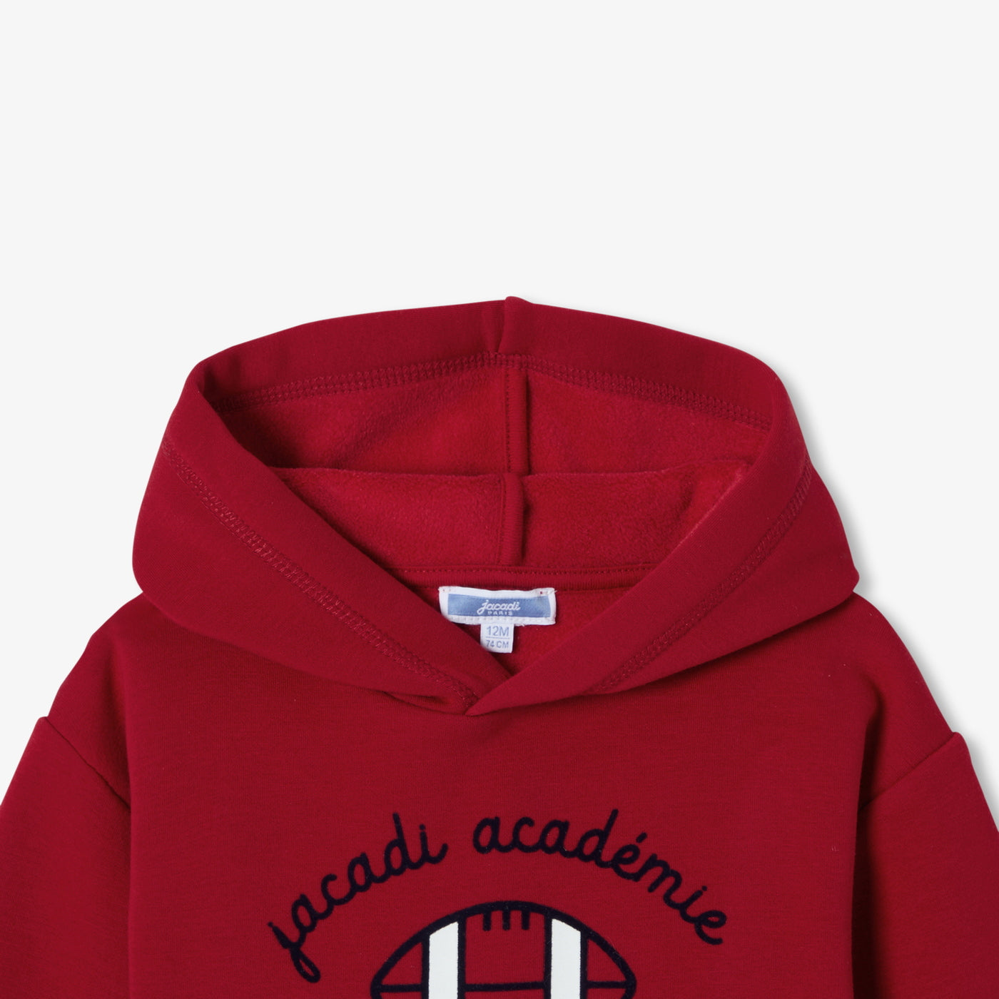 Baby boy fleece hooded sweatshirt - rouge ecarlate