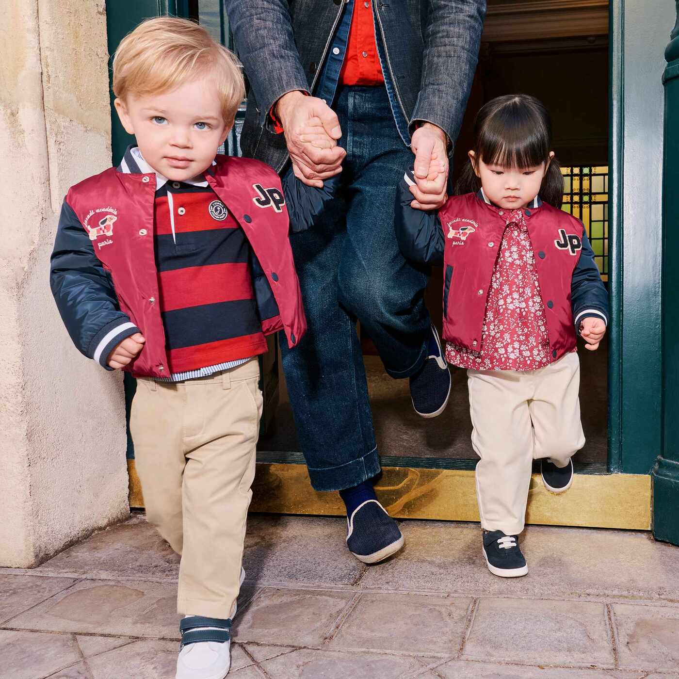 Baby varsity jacket - rouge brique