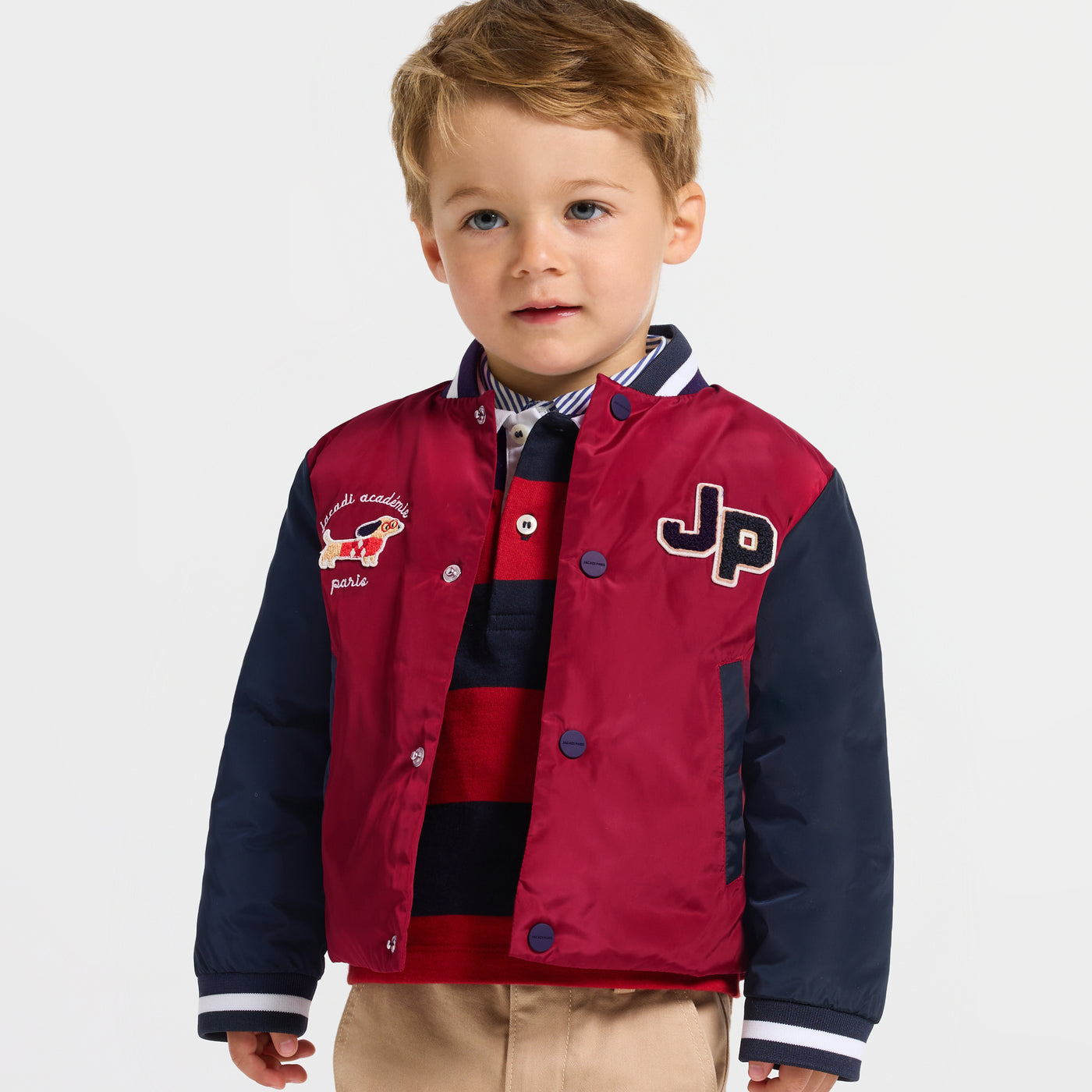Baby varsity jacket - rouge brique