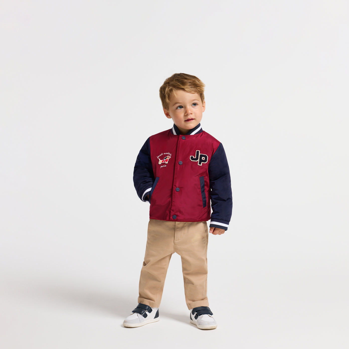 Baby varsity jacket - rouge brique
