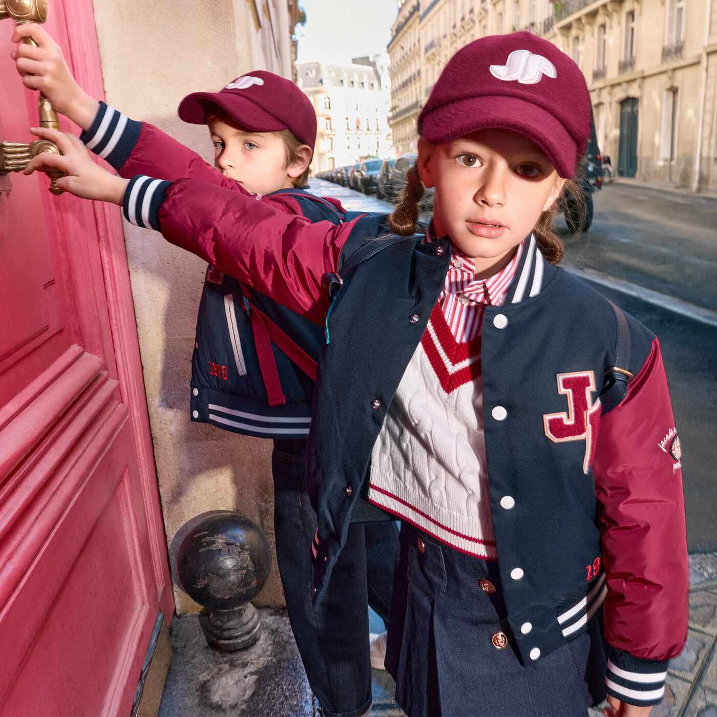 Child bi-material bomber jacket - marine jacadi