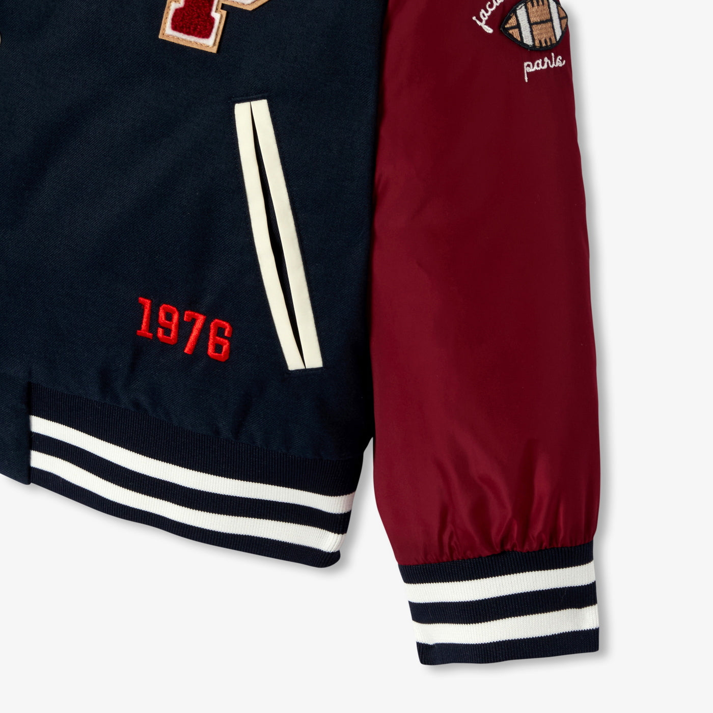 Child bi-material bomber jacket - marine jacadi