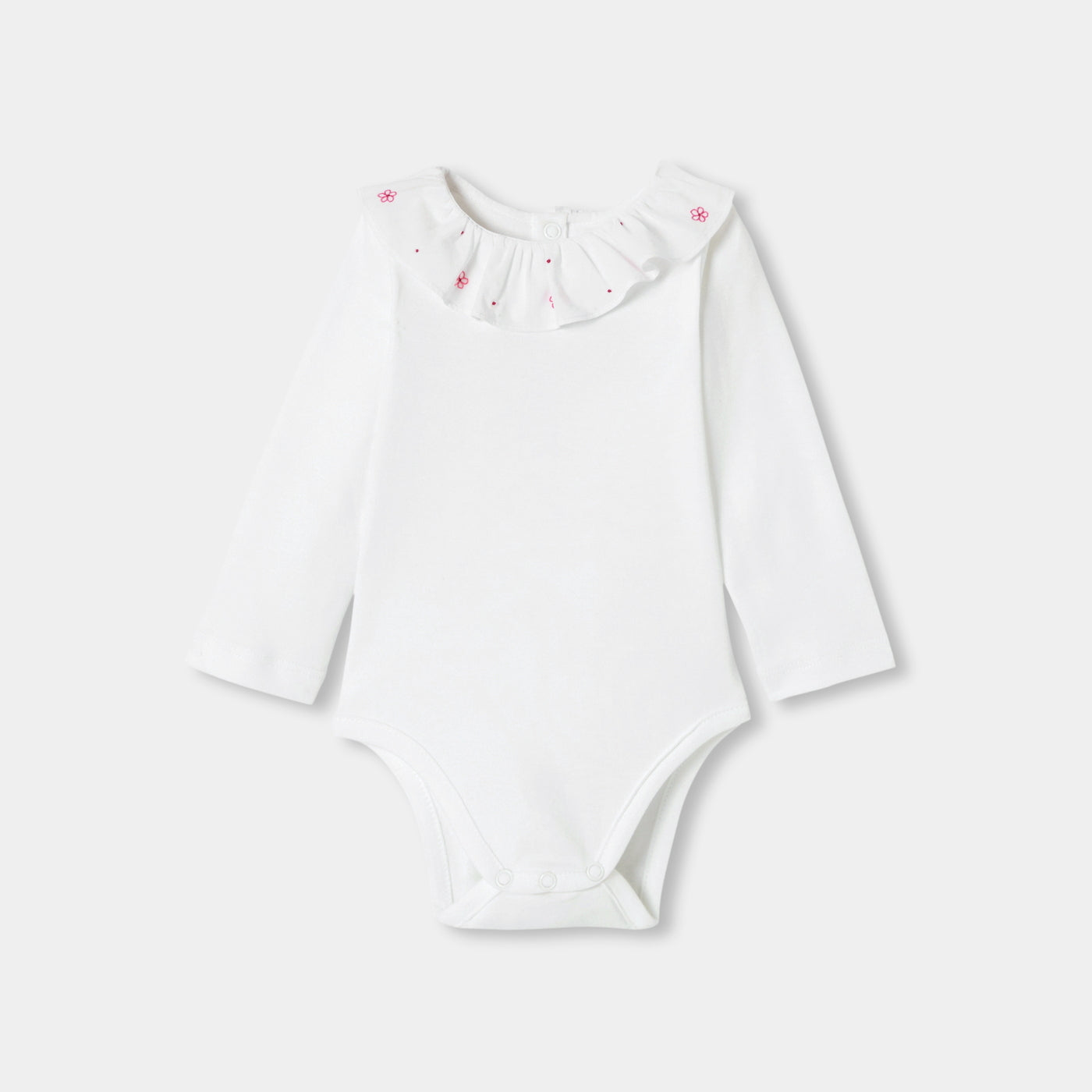 Baby girl short-sleeved interlock cotton bodysuit - blanc jacadi