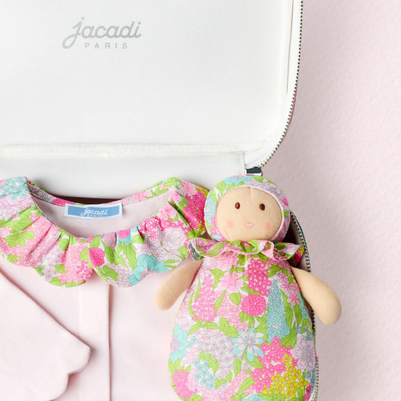 Baby girl sleepsuit in interlock